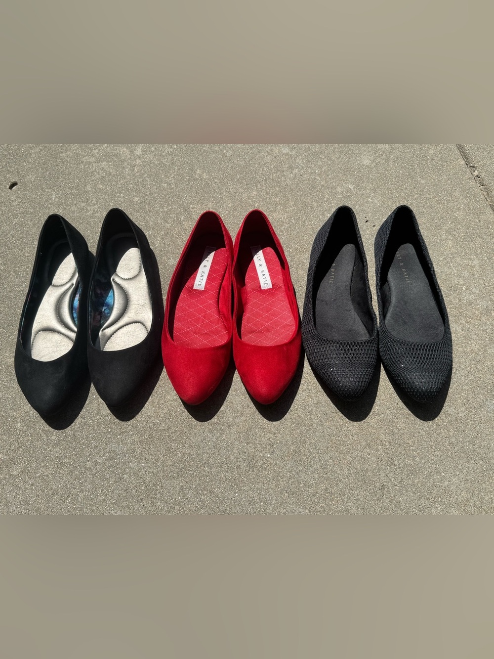 Kelly & Katie PIRASSA Women Ballet Point Flats Dress Flat Comfort - 3 pairs - 9